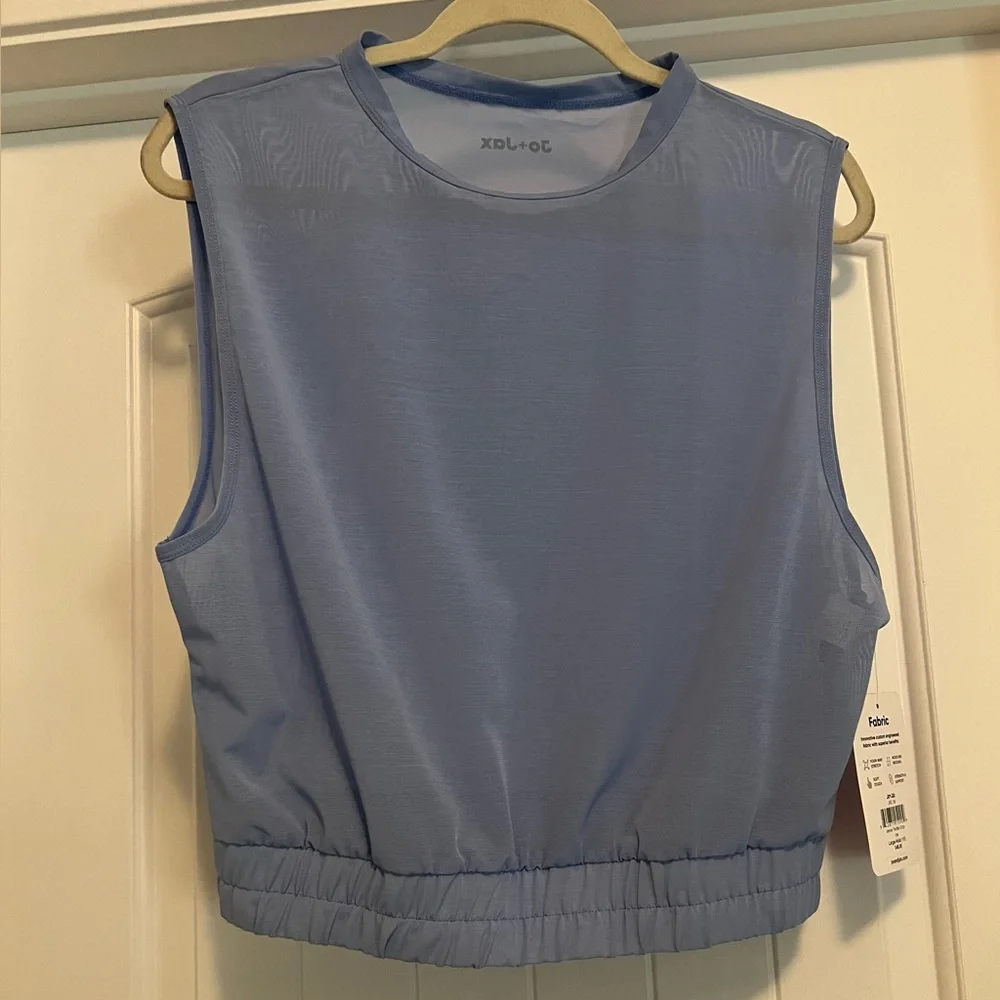 Jo+Jax Jenna Fairfax Crop Top Iris Blue Large – Dance Activewear Sleeveless NWT - Picture 2 of 10